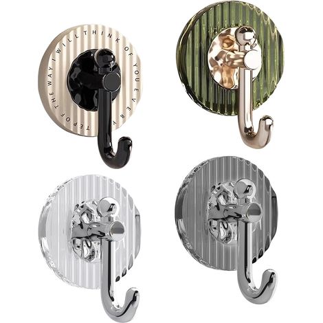 Ganci adesivi da parete, 4 pezzi, robusti adesivi portasciugamani senza chiodi, ganci per asciugamani impermeabili ed eleganti per cucina, bagno, ufficio (1/5)