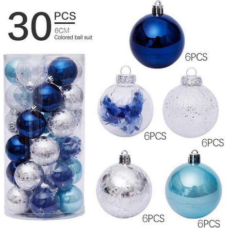 30 boules de Noël décoratives pour sapin de Noël, à suspendre et à accrocher. Décoration intérieure. (1/5)