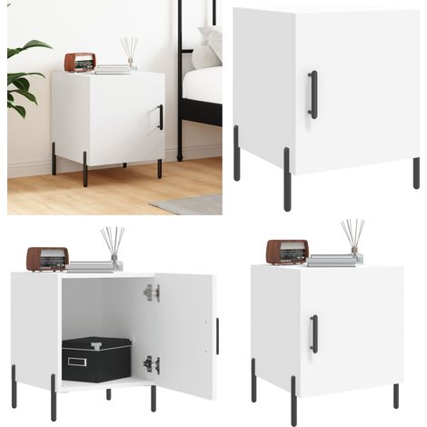 Table de chevet blanc 40x40x50 cm bois d’ingénierie - Table De Chevet - Meuble De Chambre - Armoire De Chevet - Commode - Design Moderne - Home & Living (1/5)