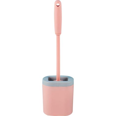 Tropffreie Silikon-Toilettenbürste, leicht zu reinigende, wandmontierte Silikon-Toilettenbürste, rosa (1/5)