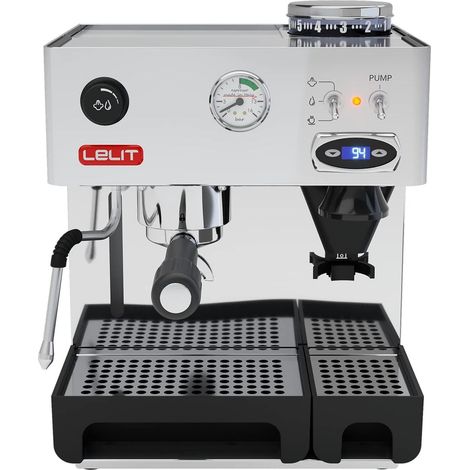 Lelit PL042TEMD Anita, Macchina da caffè prosumer con macinacaffè Integrato e TermoPID, 1200 W, 2 Cups, Acciaio Inossidabile, Argento (1/5)