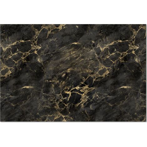 CRÉDENCE CUISINE Noir - Marbre - Or - Nerf 90x60 cm (1/5)