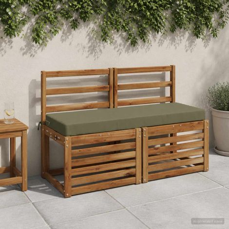 vidaXL Coussin de banc SOEST 100 % polyester Vert olive (1/4)