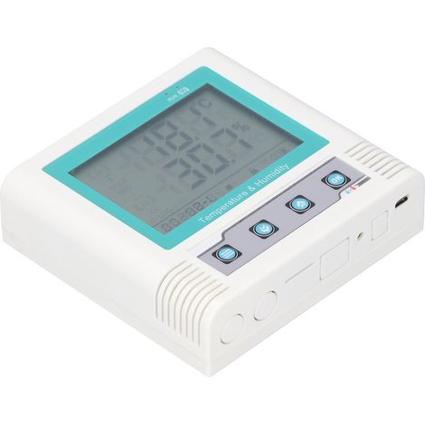 Enregistreur de température numérique avec capteur haute précision intégré, écran LCD USB et enregistreur de données d'humidité (2,08 millions de groupes de données). (1/5)