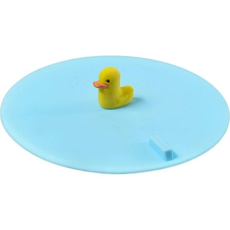Sink Stopper, Silicone Bathtub Stopper, Kitchen Sink Drain Stopper, Bathroom Drain Stopper, Shower Sink Drain Stopper, Laundry Sink Drain Stopper (Blue Bottom + Yellow Duck) (1/5)
