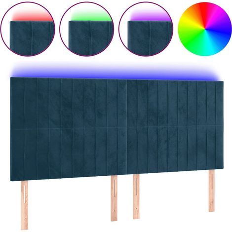 Maison Exclusive - Testiera a LED Blu Scuro 180x5x118/128 cm in Velluto
