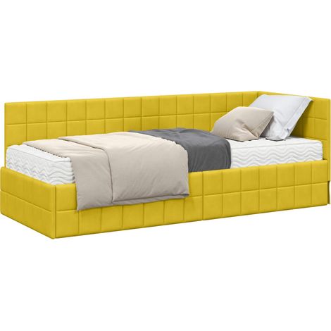 Maison Exclusive - Struttura Letto Angolare con Materasso 2 pcs Giallo Velluto (1/5)