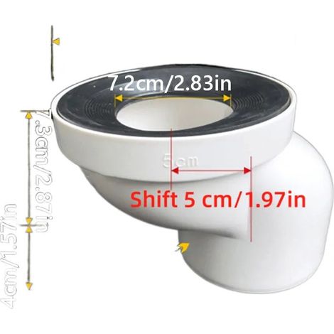 Adaptateur de tuyau de toilette en PVC avec dport et bride (1/5)