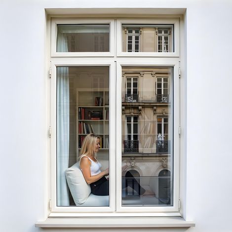 Film miroir sans tain réfléchissant pour petit vitrage – alu clair – 75 cm x 0.5 m – Réduit éblouissement 64% – Pose facile en intérieur – Dimexact (1/5)