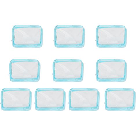 Lot 10 Pochettes Transparentes Cosmétiques Grande Capacité Sac Voyage Rangement pour Accessoires Cheveux, Outils Étudiants Papeterie (1/5)