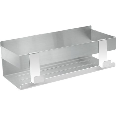 Sollbry Estante de ducha de pared, estante de baño con 2 ganchos, estante de ducha de acero inoxidable sin taladrar, estante de almacenamiento para ducha, soporte para ducha, estante de ducha, accesor (1/5)