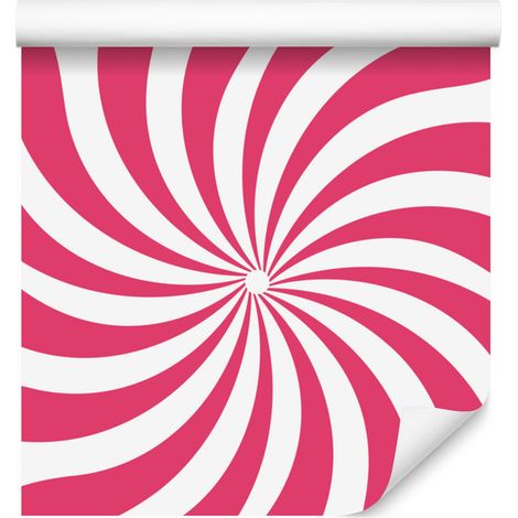 Papier peint à fond rose hippie, blanc et rose poudré 50x1000 cm (1/5)