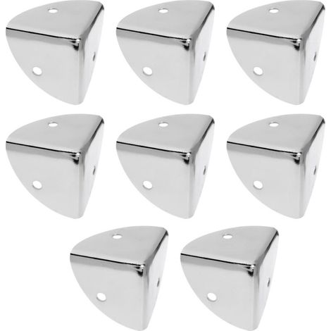 8 Pièces 39mm Coin Angle Brace Protecteurs Festonné Métal Angle Droit Coin Gardes pour Boîte en Bois Bureau Poitrine Étui Flightcase Argent