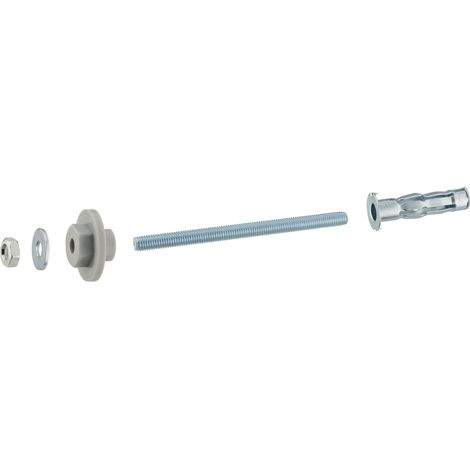 Fijaciones para Lavabo en Pared Hueca QUICK PLOMBERIE - Tornillo de 8x110 mm con Tacos de Expansión x 2 Unidades