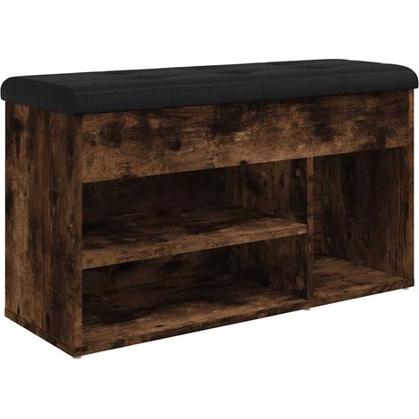 vidaXL Zapatero madera de ingeniería roble ahumado 82x32x45,5 cm (1/2)