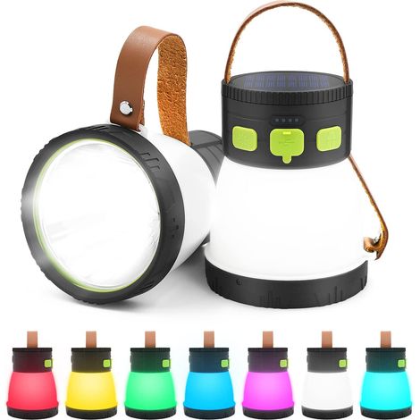 Lanterne Solaire Camping Rechargeable, Lampe Camping LED,Lampe Torche pour Eclairage Extéieur (1/5)