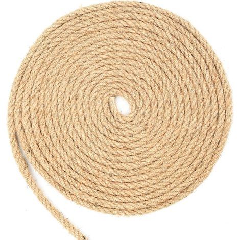 Rolle Juteseil 8 mm x 25 m, naturgeflochtene Schnur, für Gartenarbeit, Heimwerken und Dekoration (1/5)