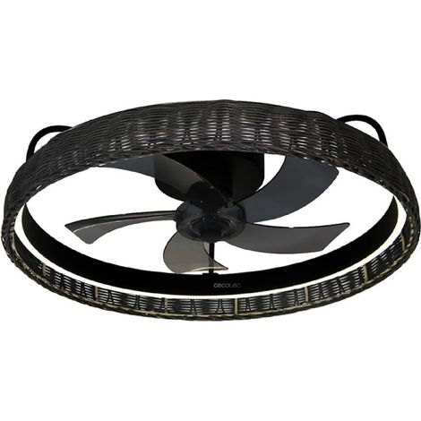 Ventilatore da soffitto di design con motore DC da 20W e luce LED da 40W, con 5 pale da 17 pollici, telecomando, 6 velocità, 3 tonalità di luce disponibili, timer e modalità inverno/estate. (1/4)