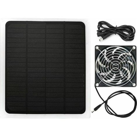 Ventilateur Solaire - Panneau Solaire 20 W 12 V En Silicium Monocrystalin - Pour Maison Pour Animaux Arbre Serre - 1 Pièce (1/5)