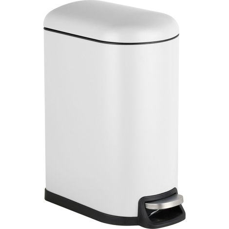 Cubo de basura con pedal moderno cocina baño 39 x 18,5 x 31,5 cm sistema de cierre automático de metal negro 130017962 (1/3)