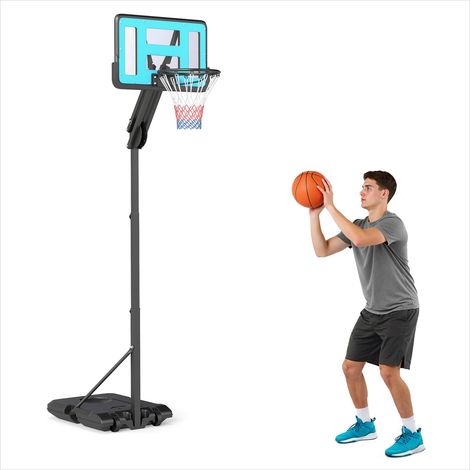 Panier de basket De sur roues réglable en hauteur 146-236cm avec (1/5)