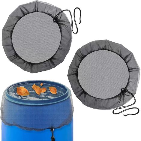 2 Pièces Filet pour Citerne De Pluie ø 95 Cm Filet De Pluie Réglable Housse pour Tonneau De Pluie avec Cordon De Serrage Filet De Protection pour Tonneau De Pluie Contre Les Feuilles (1/5)