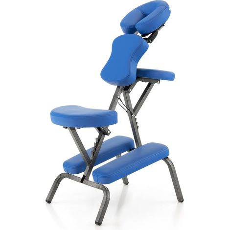 Tragbarer, faltbarer Massagesessel, höhenverstellbar, blau (1/5)