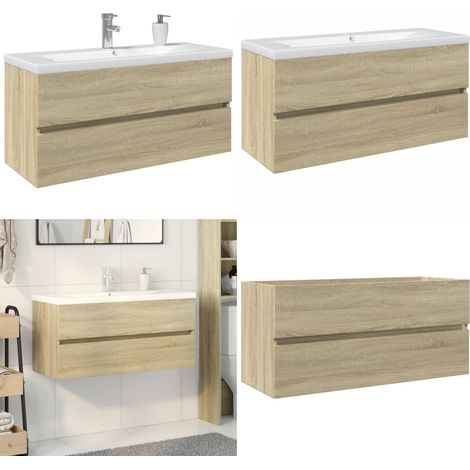vidaXL 2-tlg. Badmöbel-Set Keramik und Holzwerkstoff (1/5)