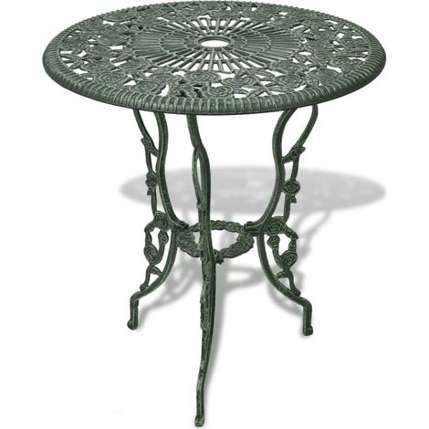 Ensemble de bistro 3 pcs Mobilier de jardin Aluminium coulé Vert (1/5)