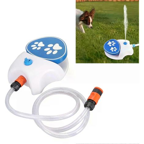 Fontaine à eau extérieure pour chiens, activée par les pattes, facile à utiliser et à connecter, avec tuyau d'arrosage, idéale pour le jardin et les animaux de compagnie. (1/4)