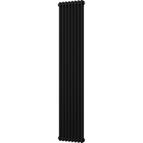 Alpha - Black Vertical Column Radiator H1800mm x W372mm 2 Column