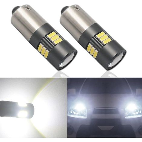 Ampoules LED BAX9S H6W 6000K Canbus Sans Erreur pour Eclairage Intérieur de Secours des Feux Latéraux de Voiture