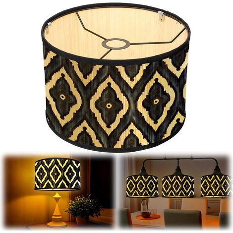 Applique da parete in bambù - Paralume decorativo anni '70 - Paralume vintage - Lampada da terra a sospensione - Lampada da tavolo - E27 - Paralume vintage - Grande (B)