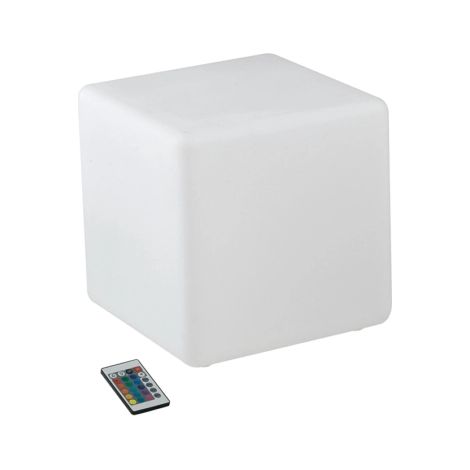 Lampada cubo LED GECO ricaricabile da esterno RGB con telecomando 30x30 cm (1/2)