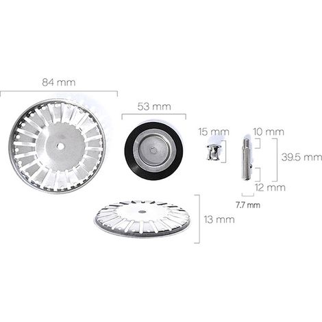 Filtro per lavandino del bagno, tappo per l'acqua in acciaio inossidabile 304, filtro per l'acqua del lavandino, accessori per lavello della cucina (1/4)