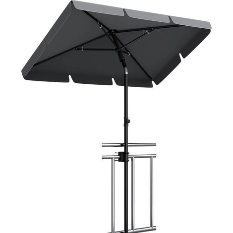 Parasol extérieur 200×125 cm – Parasol de plage UPF50+ – Réglable 145–225 cm – Inclinable 45° – Housse de transport incluse
,Gris (1/5)