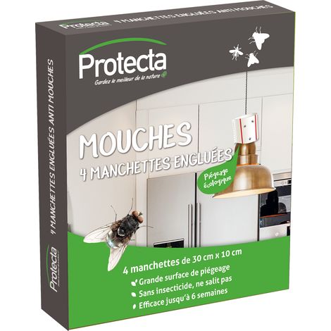 Mouches Etui 4 Manchettes Adhesives - Protecta in italiano si traduce come:  Mouches Etui 4 Manichette Adesive - Protecta