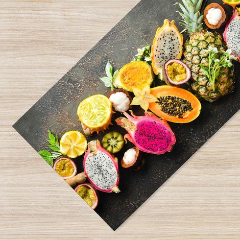 Tappeto da cucina antiscivolo, antimacchia passatoia multiuso 50x250 - Frutta esotica (1/4)