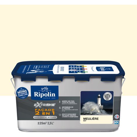 Ripolin – Peinture façade extreme 2en1 – Aspect mat – 2,5 L – Résistance aux UV et intempéries – Application facile avec sous-couche intégrée (1/5)