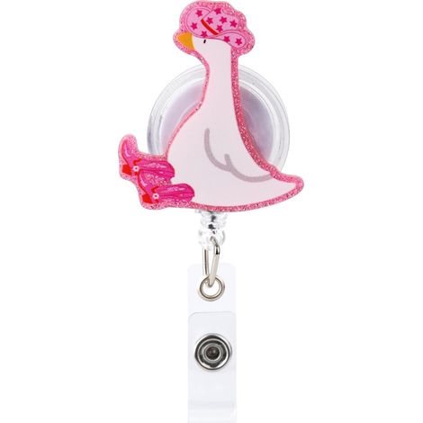 Porte-Badge Rétractable en Forme, d'Oie Amusante et Amusante avec Pince Crocodile Accessoire pour Infirmières Médecins EnseignantsTravailleurs Médicaux (1/5)