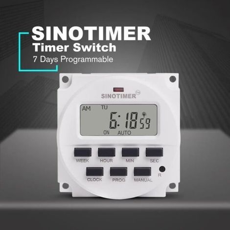Timer settimanale programmabile SINOTIMER da 220 V con controllo digitale e interruttore ON/OFF a 8 impostazioni. (1/4)