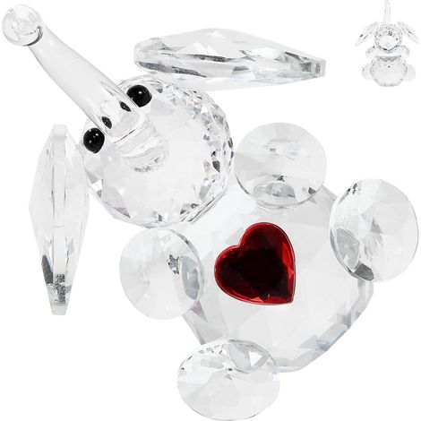 Glass Elephant Figurine, Elegant Table Ornament (1/5)