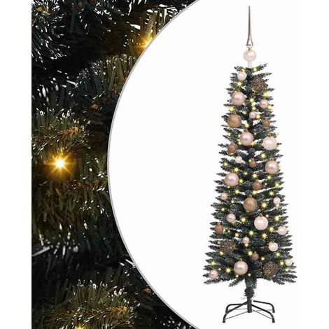 Sapin de Noël artificiel vert, 120 cm, en PVC, plastique et acier. (1/5)