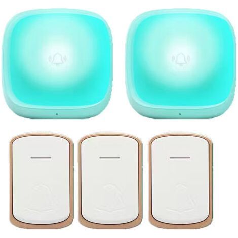 Wireless doorbell, 300 m long range waterproof electronic doorbell, 36 melodies, 5 volume levels, 3 transmitters + 2 receivers (1/4)