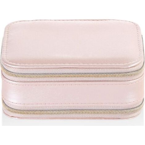 (Pink) Kleine Schmuckschatulle mit Spiegel, tragbare Schmuckschatulle mit Reißverschluss, Schmuck-Organizer für Ringe, Ohrringe und Halsketten FLITI (1/4)