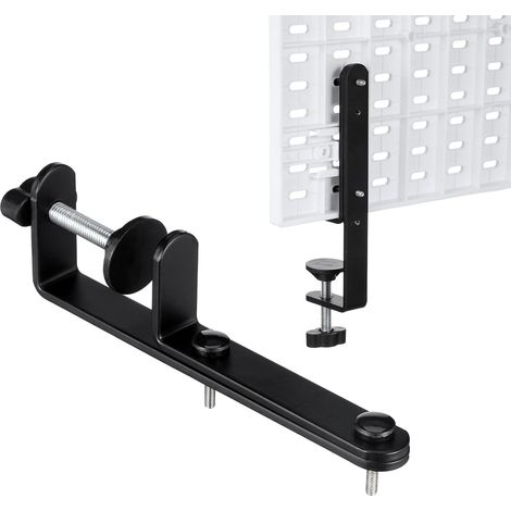 Support de Bureau pour Panneau Perforé 2 Pièces Connecteur Latéral sans Perçage Accessoires pour Rangement Bureau Installation Facile (1/5)