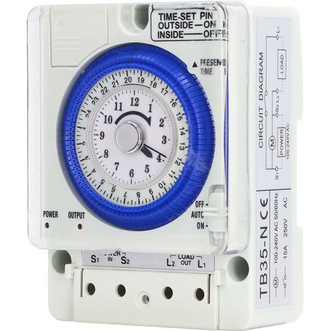 Mechanischer 24-Stunden-Timer, Zeitschalter für Backofen und Licht, 100-240V AC-Controller, programmierbares Zubehör. (1/5)