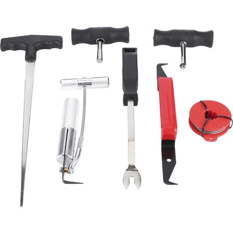 Lot de 7 outils de découpe pour dépose de pare-brise auto, kit démontage vitre voiture, accessoire de retrait de verre (1/5)
