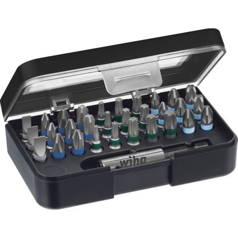 Wiha Bit Set Standard 25 mm gemischt 31-tlg. 1/4" C6,3 in Box mit Gürtelclip (41126) (1/2)