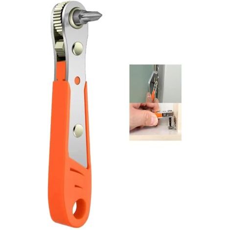 LaBlanc - Destornillador magnético de trinquete, mini llave de trinquete de 1/4", entrada de 1/4" de alto torque, mini destornillador de trinquete reversible, herramientas de reparación de bolsillo mu